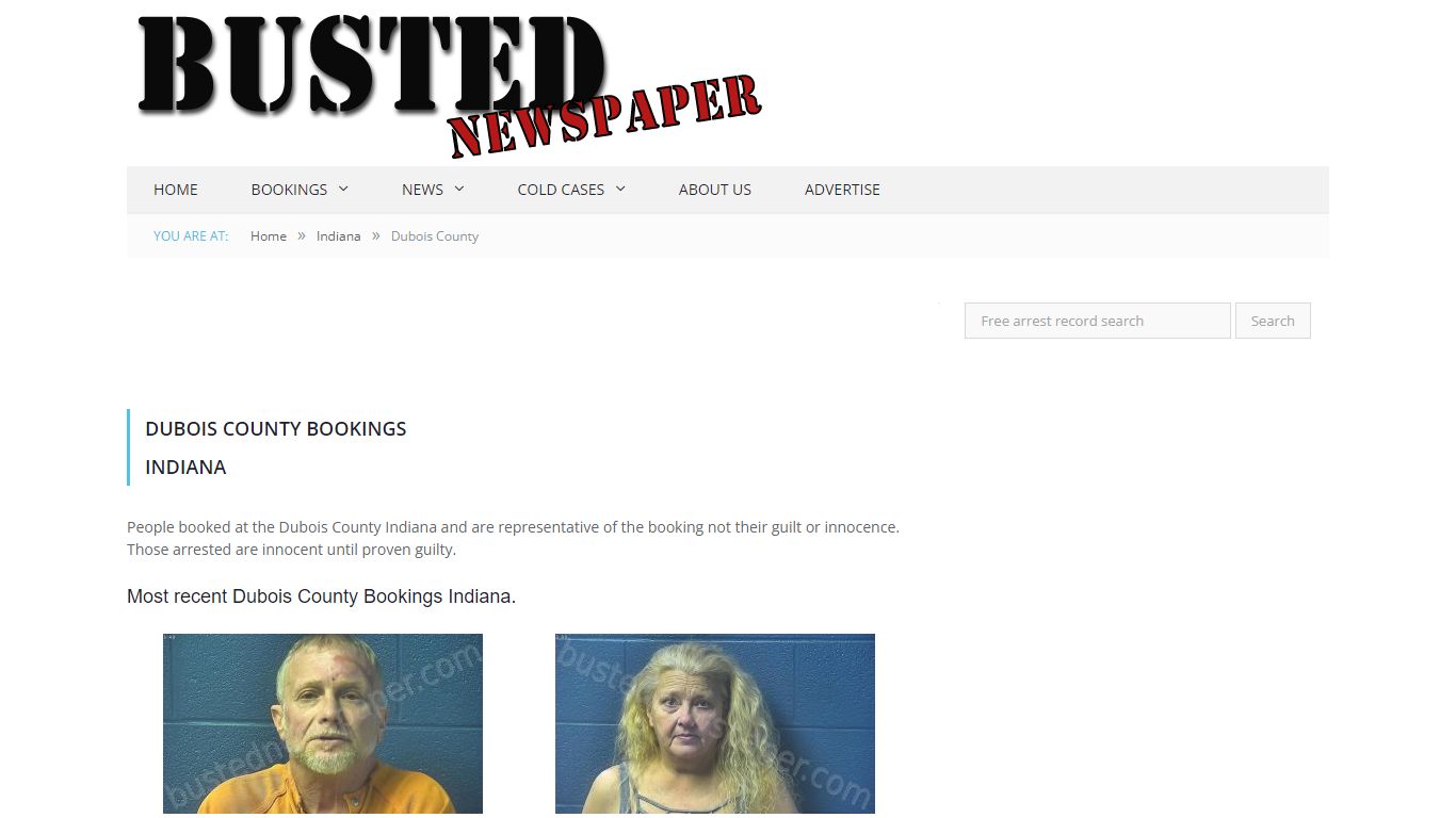 Dubois County, IN Mugshots - BUSTEDNEWSPAPER.COM