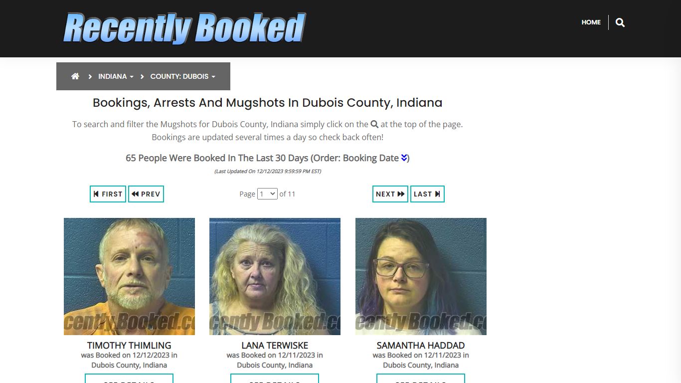 Recent bookings, Arrests, Mugshots in Dubois County, Indiana